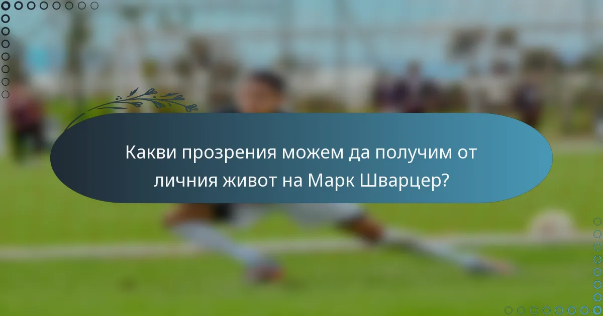 Какви прозрения можем да получим от личния живот на Марк Шварцер?