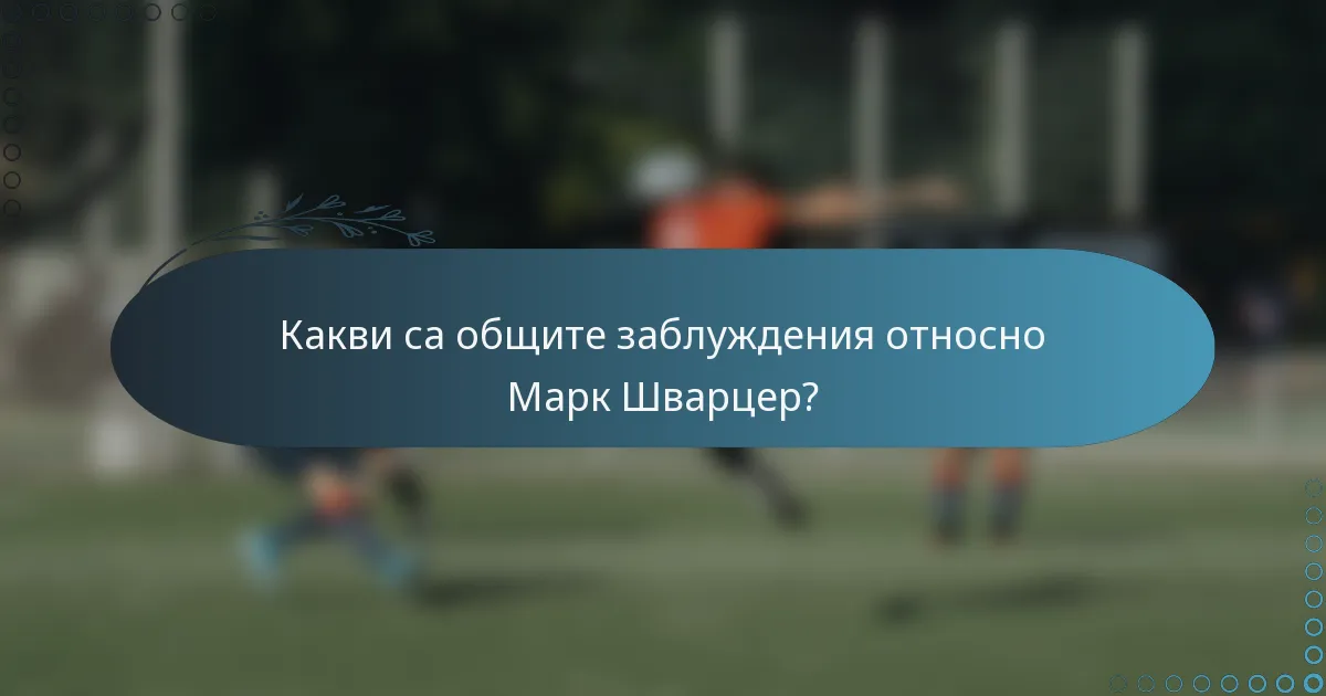 Какви са общите заблуждения относно Марк Шварцер?