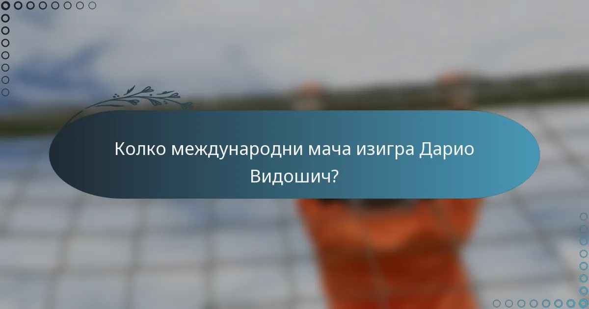 Колко международни мача изигра Дарио Видошич?