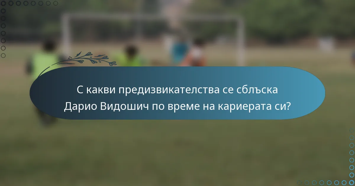 С какви предизвикателства се сблъска Дарио Видошич по време на кариерата си?